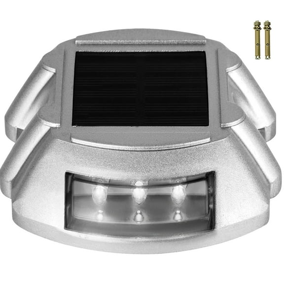 KFFKFF Pathway Lights, Pack of 16, Solar-Powered, Radiant White, Comes with Screws, Outdoor Deck Lights, Water-Resistant, Cordless Dock Lights with 6 LEDs, Ideal for Garden, Walkway, Sidewalk