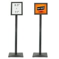 thumbnail image 1 of KFFKFF Pedestal Sign Holder 8.5 x 11 Inch Adjustable Poster Stand Metal Floor Standing Aluminum Front Loading Easy Open Poster Advertisement Sign Holder for Restaurant Cafe Hotel, 1 of 8