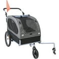 thumbnail image 1 of KFFKFF Pet Bicycle Trailer, Holds Maximum 88 lbs, Dual-Function Dog Stroller and Bike Carrier, Convenient Collapsible Frame with Detachable Wheels, Universal Bike Attachment, Reflective Elements, 1 of 9