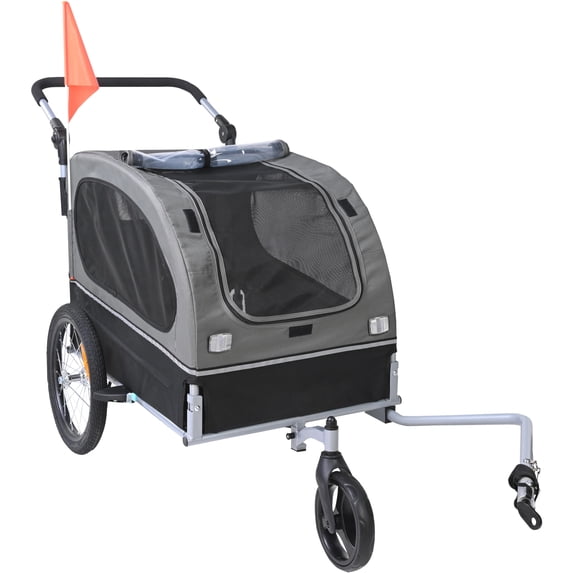 KFFKFF Pet Bicycle Trailer, Holds Maximum 88 lbs, Dual-Function Dog Stroller and Bike Carrier, Convenient Collapsible Frame with Detachable Wheels, Universal Bike Attachment, Reflective Elements