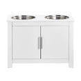 thumbnail image 1 of KFFKFF Pet Dining Area with Dual Metal Dishes, Raised Canine Feeding System with Cabinet, Food and Toy Storage Unit for Pets, Contemporary Design for Dogs, 1 of 9