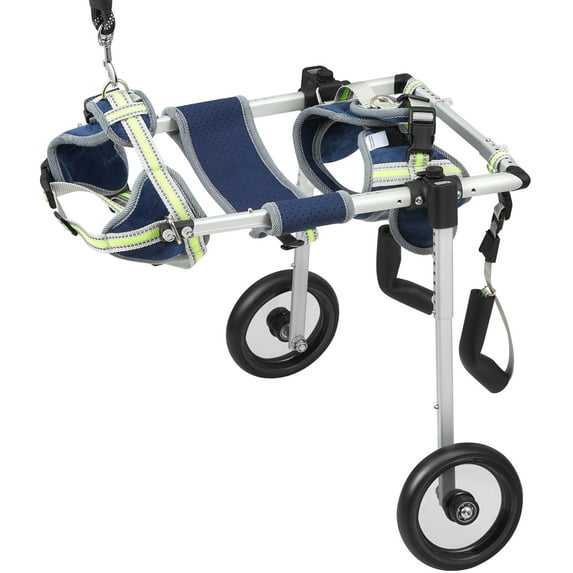 KFFKFF Pet Mobility Aid with Dual Wheels, Lightweight & Customizable Dog Support Cart, Assists in Recovery, Suitable for Impaired, Handicapped, Paralyzed, Hind Limb Fragile Pets (XS)