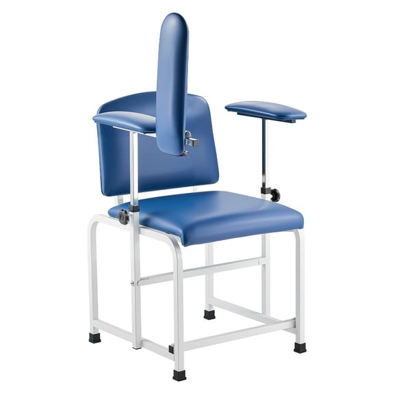 KFFKFF Phlebotomy Chair with Adjustable Armrests and Flip Arm, 400LBS Capacity Blood Drawing Chair with Comfortable Padded Seat, Easy-to-Clean PVC Leather for Medical Facilities