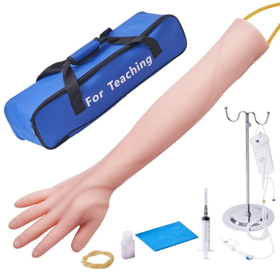 KFFKFF Phlebotomy Training Set, Intravenous Venipuncture Practice Equipment, Highly Simulated IV Arm Kit with Portable Case, Enhance IV Techniques, Suitable for Student Nurses and Practitioners