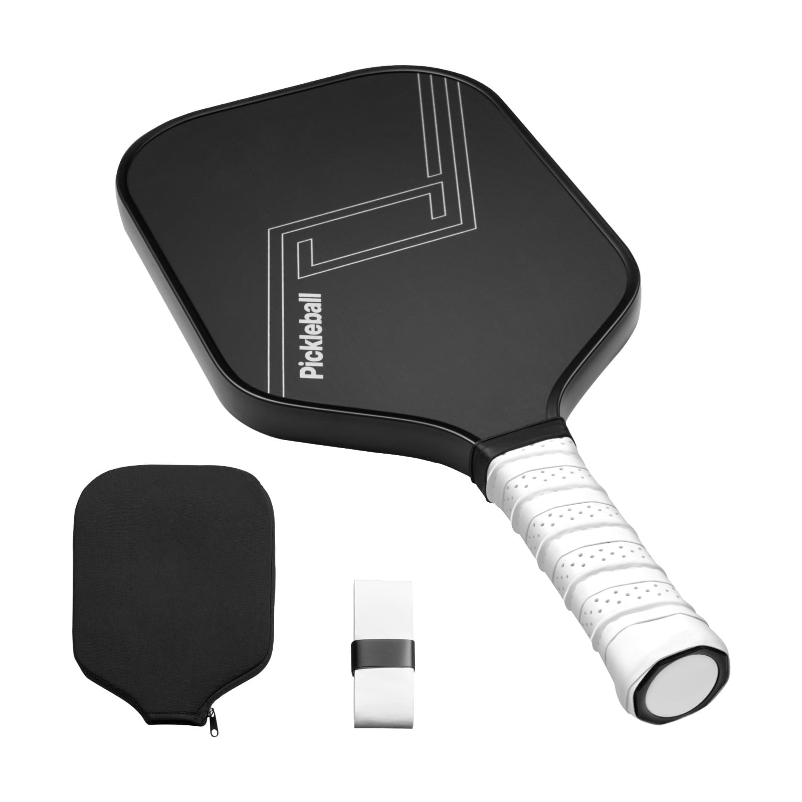 KFFKFF Pickleball Paddle with T700 Carbon Fiber Surface and Honeycomb Core, Designed for Enhanced Power, Control, and Spin, Professional Paddle for Adults, Men, and Women, Black
