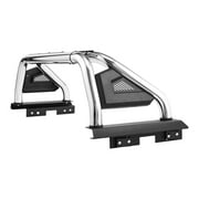 KFFKFF Pickup Truck Roll Bar, Adjustable Universal Sport Bar Chase Rack, Suitable for Full-Size & Mid-Size Trucks, Equipped with LED Brake Light, Constructed from Stainless Steel + Carbon Steel