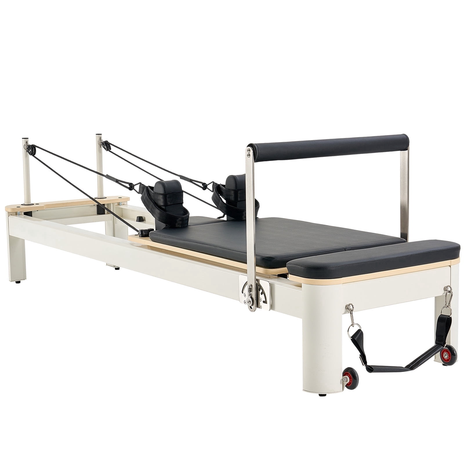 KFFKFF Pilates Apparatus, Pilates Bench with Auxiliary Box, Suitable for Home Fitness Studio Enthusiasts & Novices, Exercise Gear with Two-fold Resistance- Spring & Rope, Supports up to 400 LBS