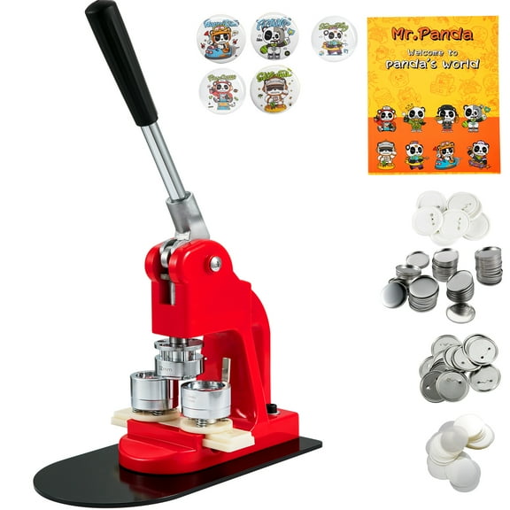 KFFKFF Pin Crafting Device, 32 mm (1.25 inch) Badge Creation Set, Kids DIY Present Pin Crafting, Includes 500 Button Components