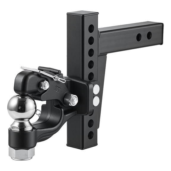 KFFKFF Pintle Hook with 2-5/16 in Ball, 20,000 lbs Towing Capacity, Designed for Trucks, Trailers, and Heavy-Duty Hauling, Compatible with 2 in Receiver, Combines Ball and Hook Features