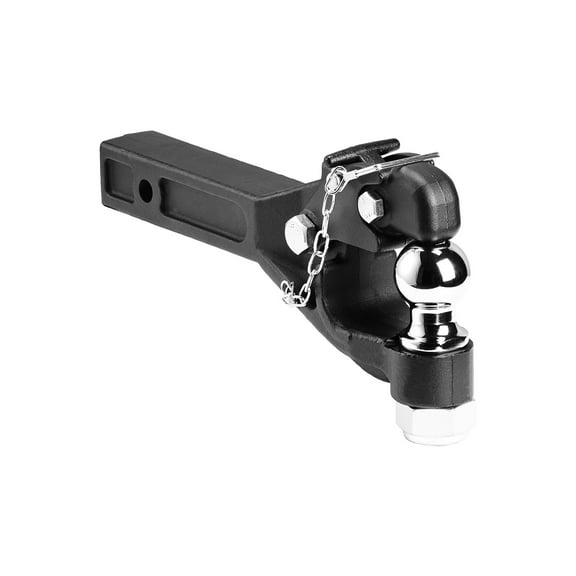KFFKFF Pintle Hook, Capable of Towing 16000 lbs, Suitable for 2-inch Military Receiver Hitch Hook, Combined with 2-inch Hitch Ball, Compatible with 2.5 to 3-inch Lunette Ring, Black Coat Finish