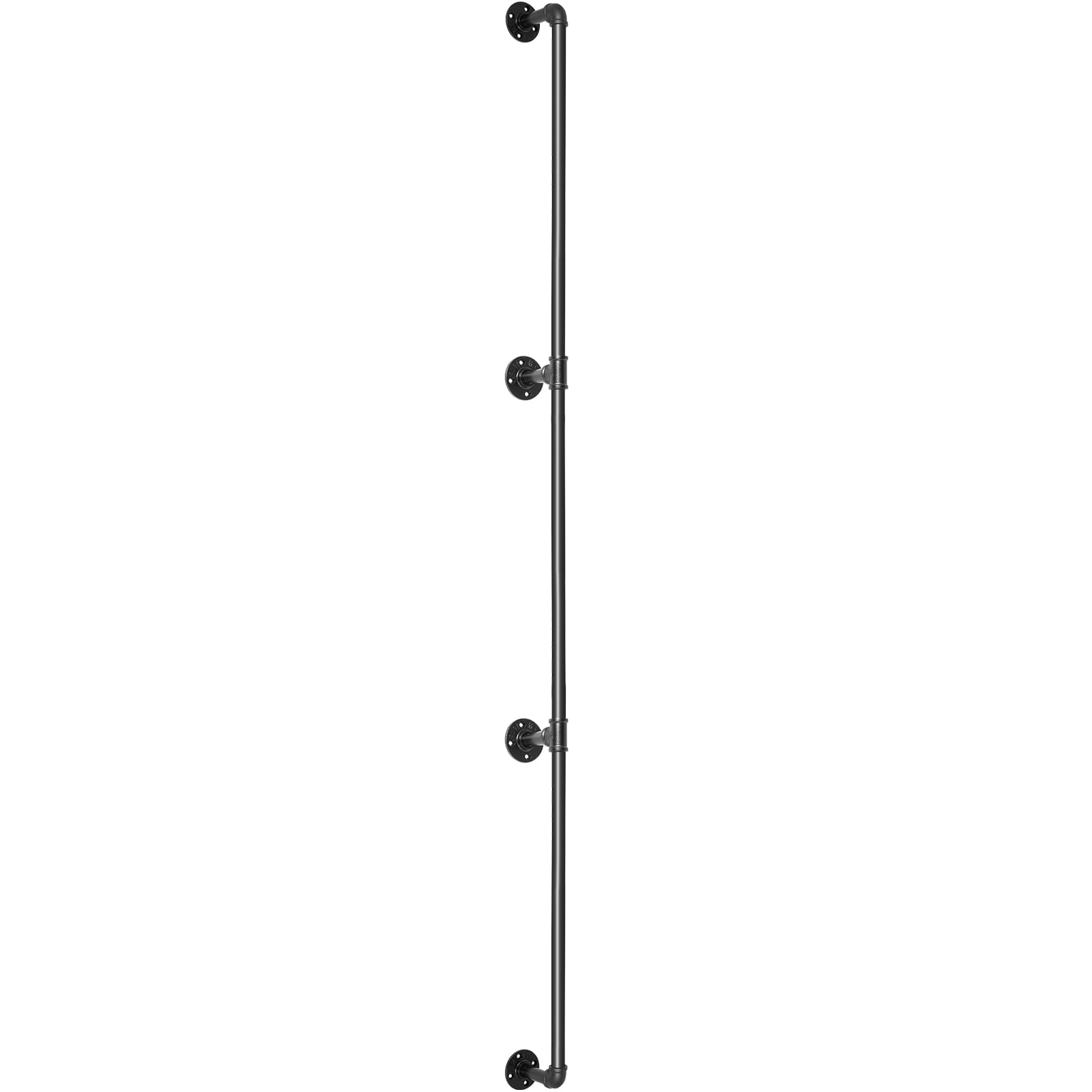 KFFKFF Pipe-Based Stair Railing, 10FT Stairway Railing, 440LBS Weight Tolerance Carbon Steel Pipe Railing, Commercial Pipe Railing with Wall Attachment, Rounded Edge Wall Railing for Indoor, Outdoor
