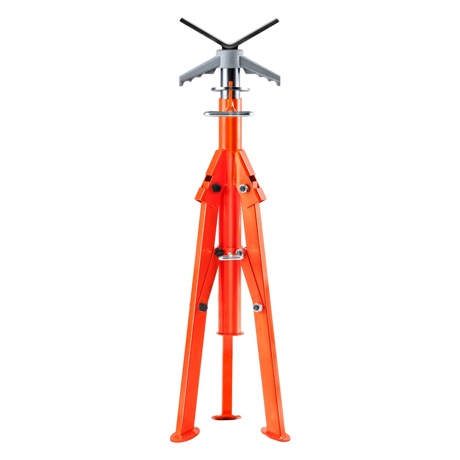 KFFKFF Pipe Stand, 27.2-52 Inch Adjustable Height,1/2"-12" Capacity, 2500 lb Load Capacity, Heavy Duty 45# Carbon Steel Body, Steel Jack Stands with Portable Folding Legs