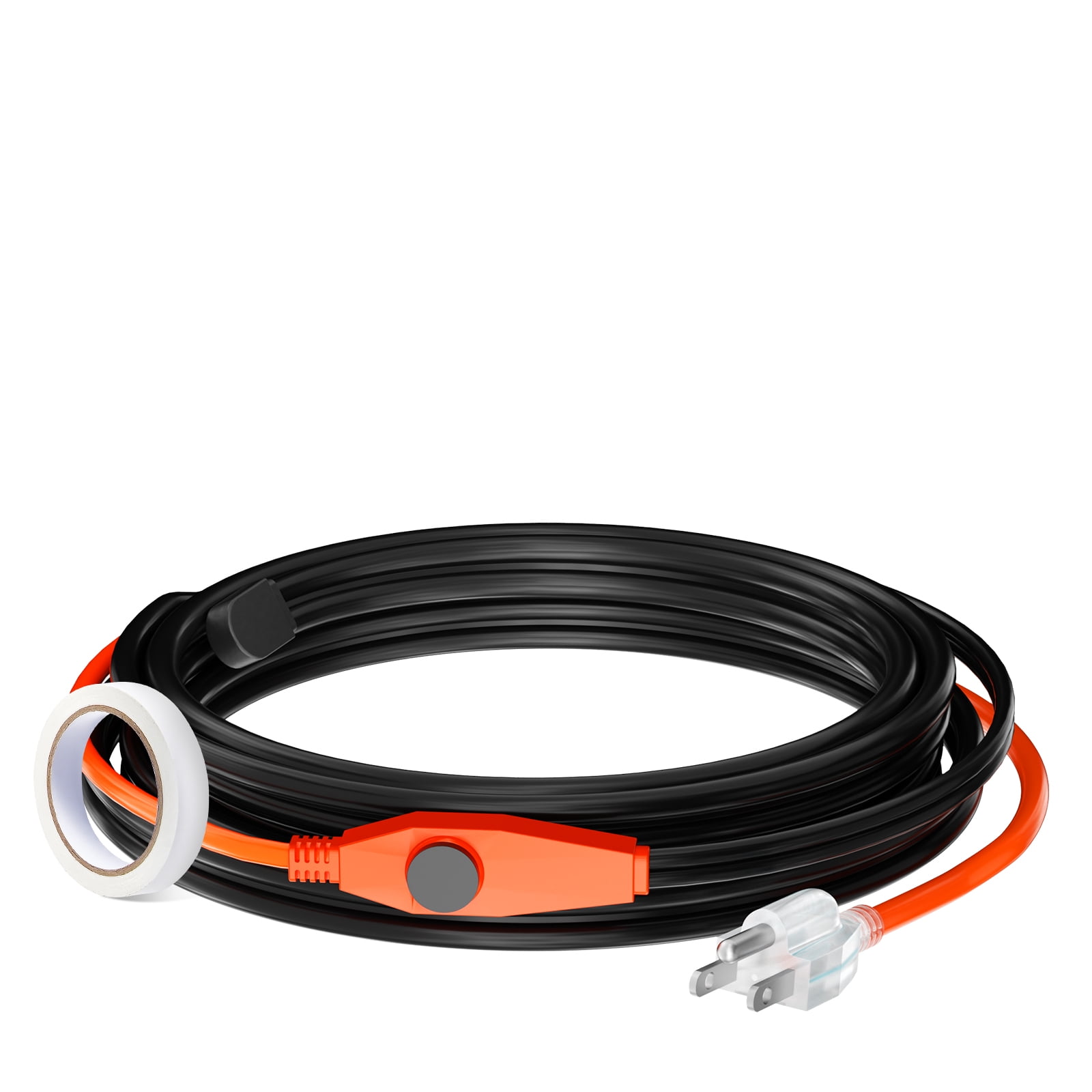 KFFKFF Pipe Warming Wire, 24FT 7W/FT Thermal Tape for Tubes with Integrated Temperature Control, Water Pipe Warming Wire Shields PVC Tube, Metallic and Synthetic Tubes from Ice Formation