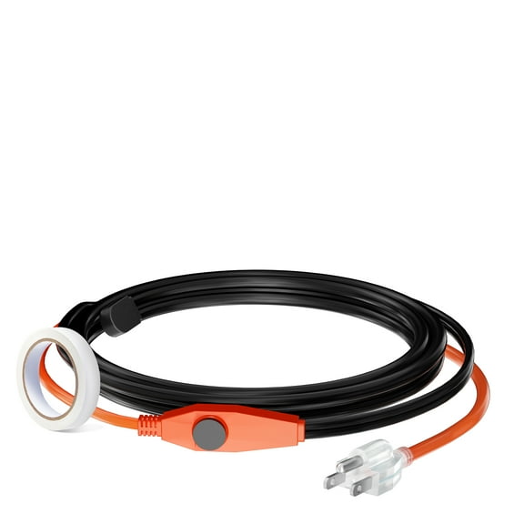 KFFKFF Pipe Warming Wire, 3FT 7W/FT Insulation Tape for Tubes with Integrated Temperature Control, Water Tube Warming Wire Safeguards PVC Hose, Metallic and Synthetic Tubes from Ice Formation