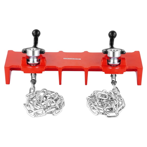 KFFKFF Pipe Welding Vise, Adjustable 1/2" to 8" Clamp with Dual Chains & Crank Handles, Durable Cast Iron Tool for Various Pipe Applications
