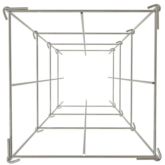 KFFKFF Plant Support Structures, 11.8" x 11.8" x 46.1", Set of 10, Square Silver PVC-Coated Steel Structures for Supporting Climbing Vegetables, Plants, Flowers, and Fruits