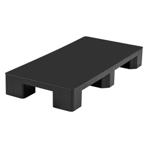 KFFKFF Plastic Pallets, Set of 2, Durable and Lightweight Storage Pads for Indoor and Outdoor Use, Ideal for Basement, Supermarket, and Warehouse, Supports Up to 2205 lbs, 39.4"x19.7"x5.4", Black
