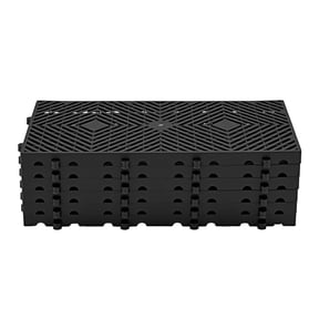 KFFKFF Plastic Pallets, Set of 6 Lightweight and Durable Storage Pads with Breathable Grid Design, Ideal for Indoor and Outdoor Use in Basements, Warehouses, and Supermarkets, 23.6"x11.8"x1.2", Black
