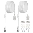 thumbnail image 1 of KFFKFF Plug-in Pendant Light Cord Kit, 16ft Extension Cords, 2-Pack E26 Lamp Socket Replacement, Durable and Reliable, Simple Installation, Hanging Light Kit with On/Off Switch and Socket Rings, 1 of 9