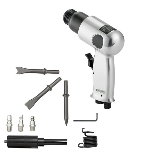 KFFKFF Pneumatic Air Hammer, 4500 BPM Tool with Needle Scaler & 4 Chisels, Compact and Lightweight Design for Cutting, Scraping, and Demolition Tasks