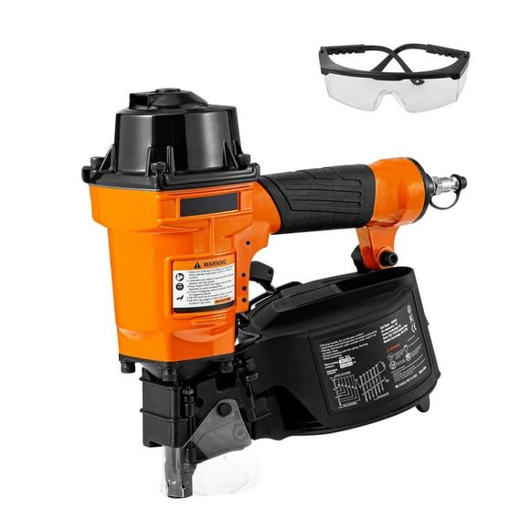 KFFKFF Pneumatic Coil Siding Nailer MCN55, Compatible with 1"-2.25" Nails, 15 Degree, 70-120PSI, Ideal for Siding, Sheathing, Fencing, and Decking
