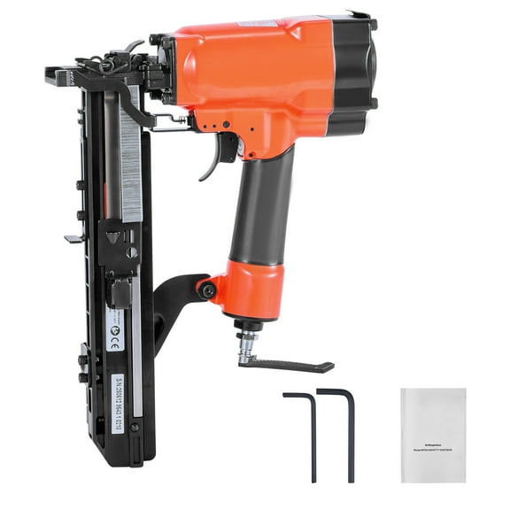 KFFKFF Pneumatic Staple Gun, 16-Gauge Wide Crown Air Stapler 5/8" to 1-1/2" Length, 70-120 PSI with Dual Firing Modes for Roofing, Wall Panels, Fencing, and Flooring Applications