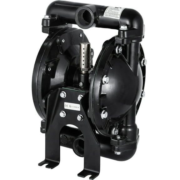 KFFKFF Pneumatically Driven Dual Diaphragm Pump with 1 inch Entry and Exit Points, Aluminum Construct, 35 GPM Maximum, 120PSI, Suitable for Industrial Applications, Model: QBY4-25LF46-1inch-35