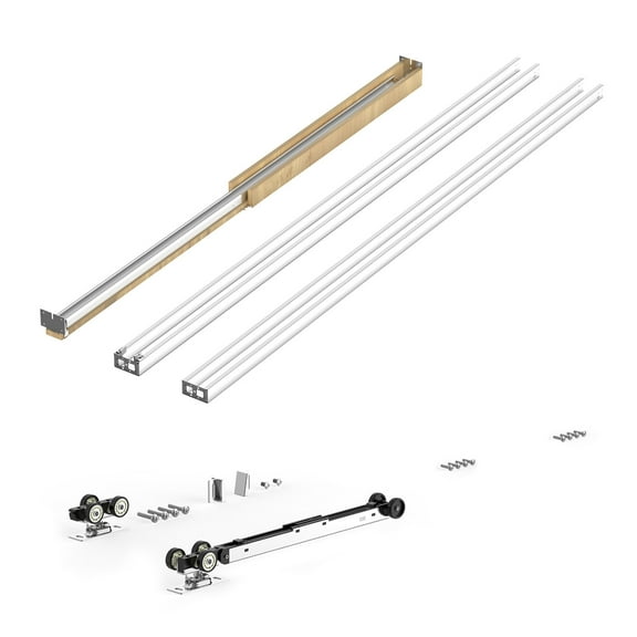 KFFKFF Pocket Door Frame Kit for 24-30 in Wide and 80 in High Doors, Featuring Two-Way Soft Close Mechanism, Smooth and Quiet Sliding, Simple Installation, Durable Galvanized Steel Construction