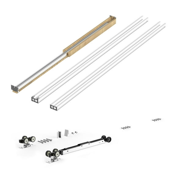 KFFKFF Pocket Door Frame Kit, Adjustable for 24-30 in Wide and 80 in High Doors, Features Two-Way Soft Close, Smooth and Quiet Sliding, Easy Installation, Durable Galvanized Steel