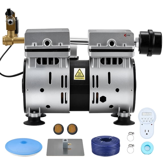 KFFKFF Pond Aeration System, 5.2CFM Air Pump for Lakes up to 3 Acres, 3/4 HP Compressor, 1 Diffuser & 100' Weighted Hose, Outdoor Aerator for Deep Water Oxygen Flow
