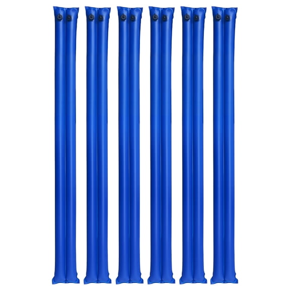 KFFKFF Pool Cover Water Bags, Set of 6, 8 Ft Double Chamber Tubes, 0.4mm Thick PVC with Leak-Resistant Screw Caps, Designed for Securing Inground Pool Covers During Winter, Blue