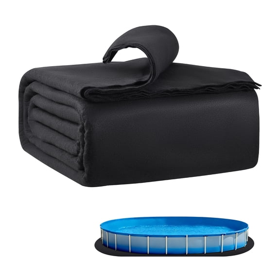 KFFKFF Pool Liner Pad in Oval Shape, Sized 12 x 24 ft, Suitable for Above Ground Swimming Pools, Enhanced Thickness Pool Mat, Puncture Prevention, Made from Recycled Geotextile Material