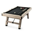 thumbnail image 1 of KFFKFF Pool Table, 7-foot Billiards Table, Legs with Adjustable Stability, Set Comes with Balls, Cue Sticks, Chalks, and Brush, Wooden Hue with Dark Fabric, 1 of 9