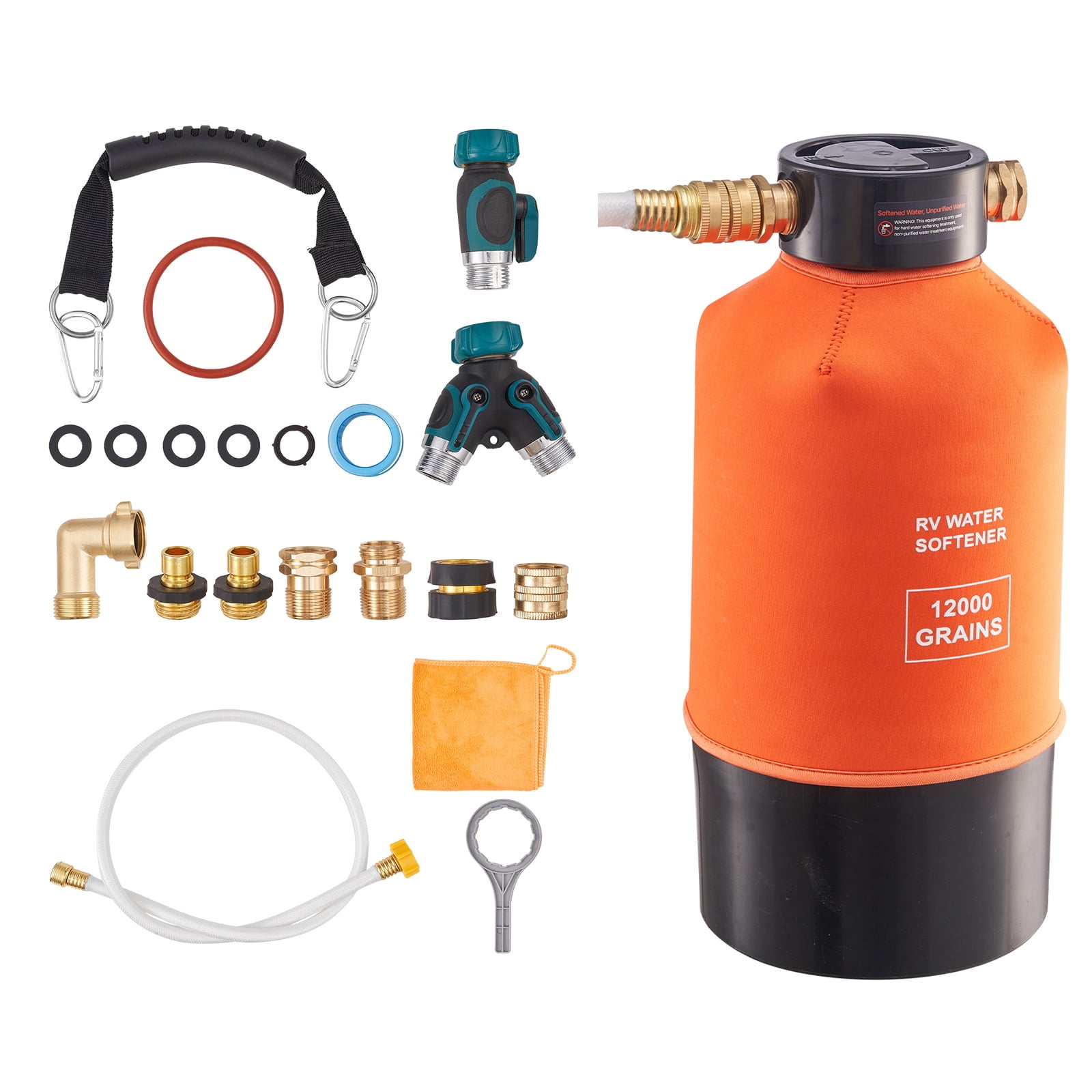Soft Water Ststem Rv KFFKFF Portable 12,000-Grain RV Water Softener System with 3/4