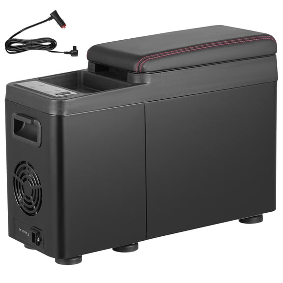 KFFKFF Portable 12V Car Armrest Refrigerator, 8L Single Zone Cooler with Adjustable Temperature Range from -4 to 68, Compatible with 12/24V DC and 100-240V AC Power for Outdoor Adventures