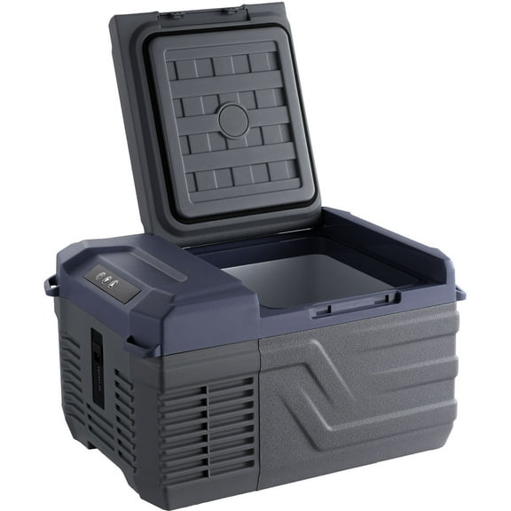 KFFKFF Portable 12V Car Refrigerator, 9L Single Zone Freezer with Adjustable Temperature Range -4 to 68, Compatible with DC 12/24V and AC 100-240V for Camping, RV, and Outdoor Use