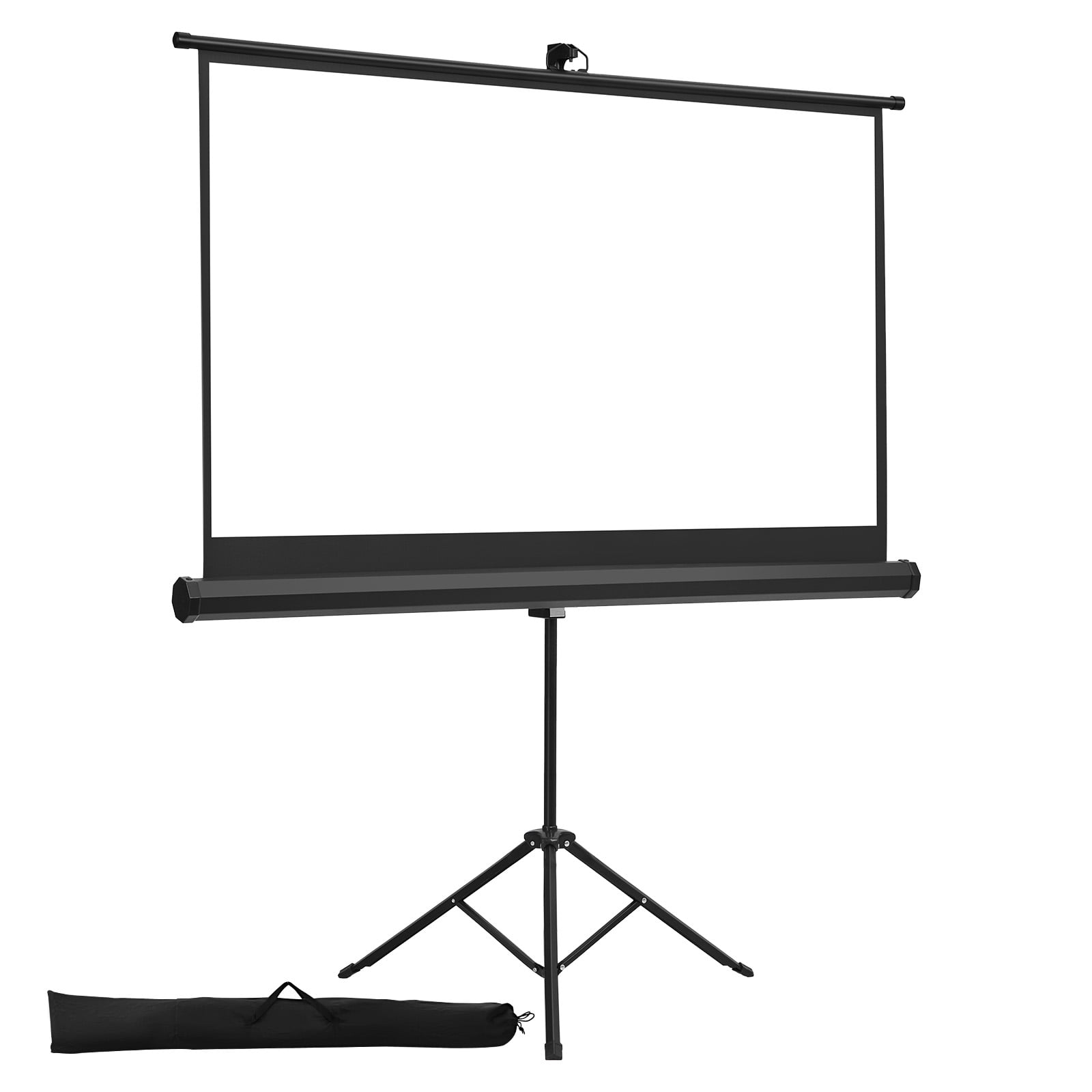 KFFKFF Portable 60-Inch Projector Screen with Stand, 16:9 HD Display, 160° Viewing Angle, Wrinkle-Resistant Design, Includes Tripod and Carry Bag for Indoor and Outdoor Use