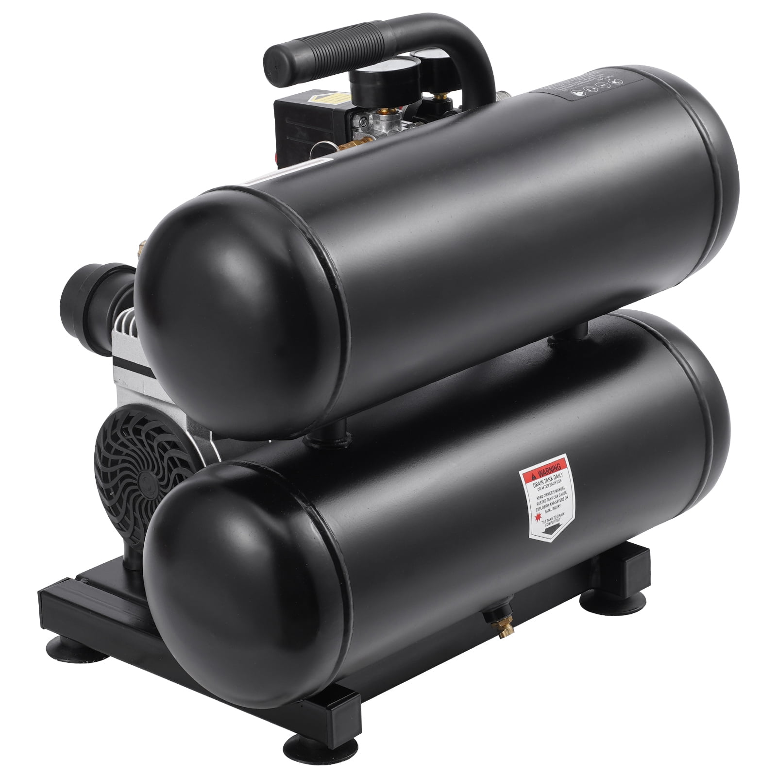 KFFKFF Portable Air Compressor with 4.6 Gallon Steel Tank, 1HP Motor, 2.2 CFM at 90 PSI, Oil-Free Design, 120 PSI Maximum Pressure, and Quiet Operation at 80dB for Various Applications