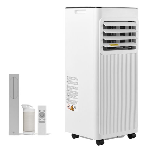 KFFKFF Portable Air Conditioner, 10000 BTU ASHRAE (6000 BTU SACC) 3-in-1 Cooling Unit, with LED Touch Panel & Remote Control, 24h Timer, Cooling, Dehumidifier, Fan for Indoor Use, White