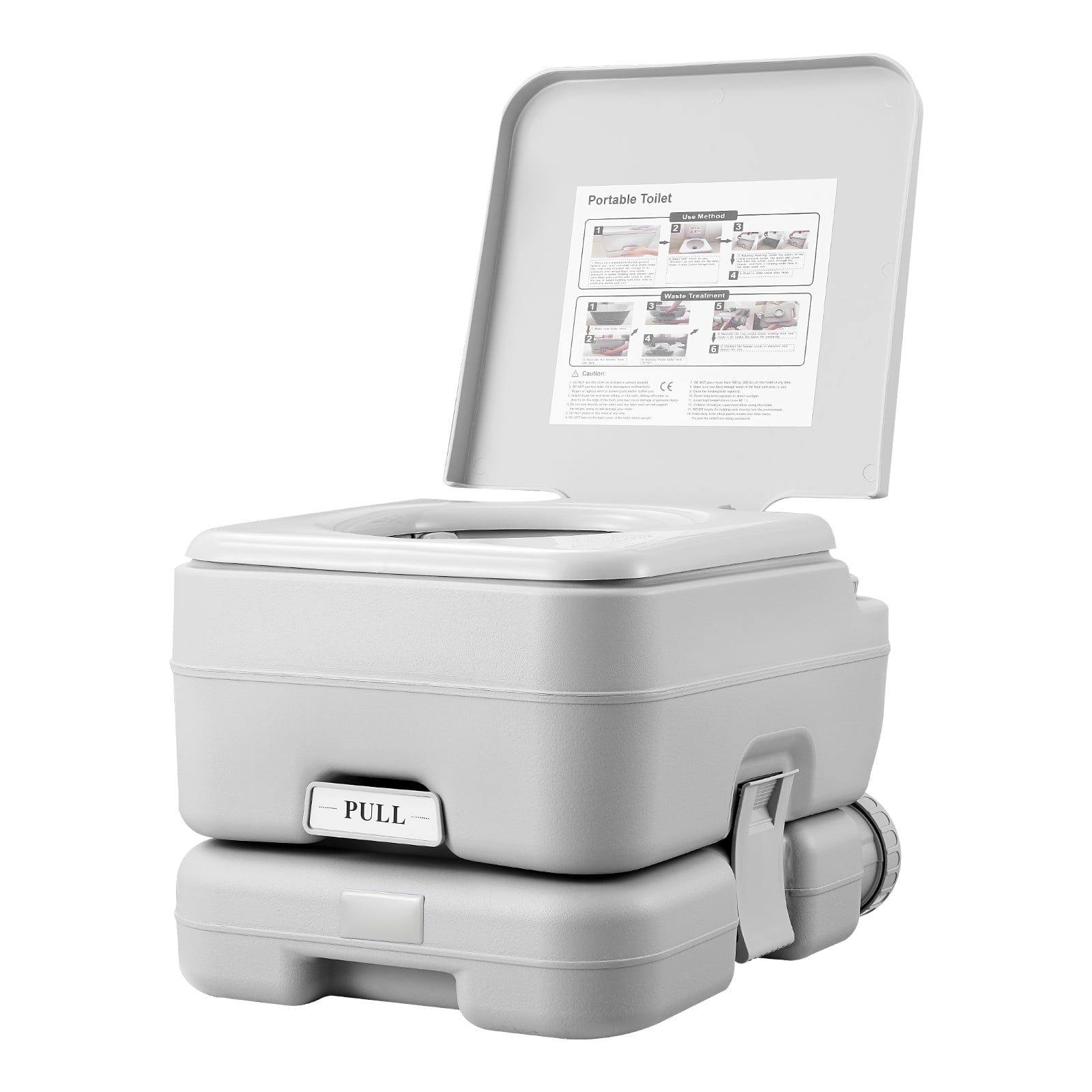 KFFKFF Portable Camping Toilet, Features a 3.2 Gal Disposal & Flush Tank, Easy Push-Button Flush, Secure and Smell-Free Portable Loo for Adults and Children on Road Trips or Camping