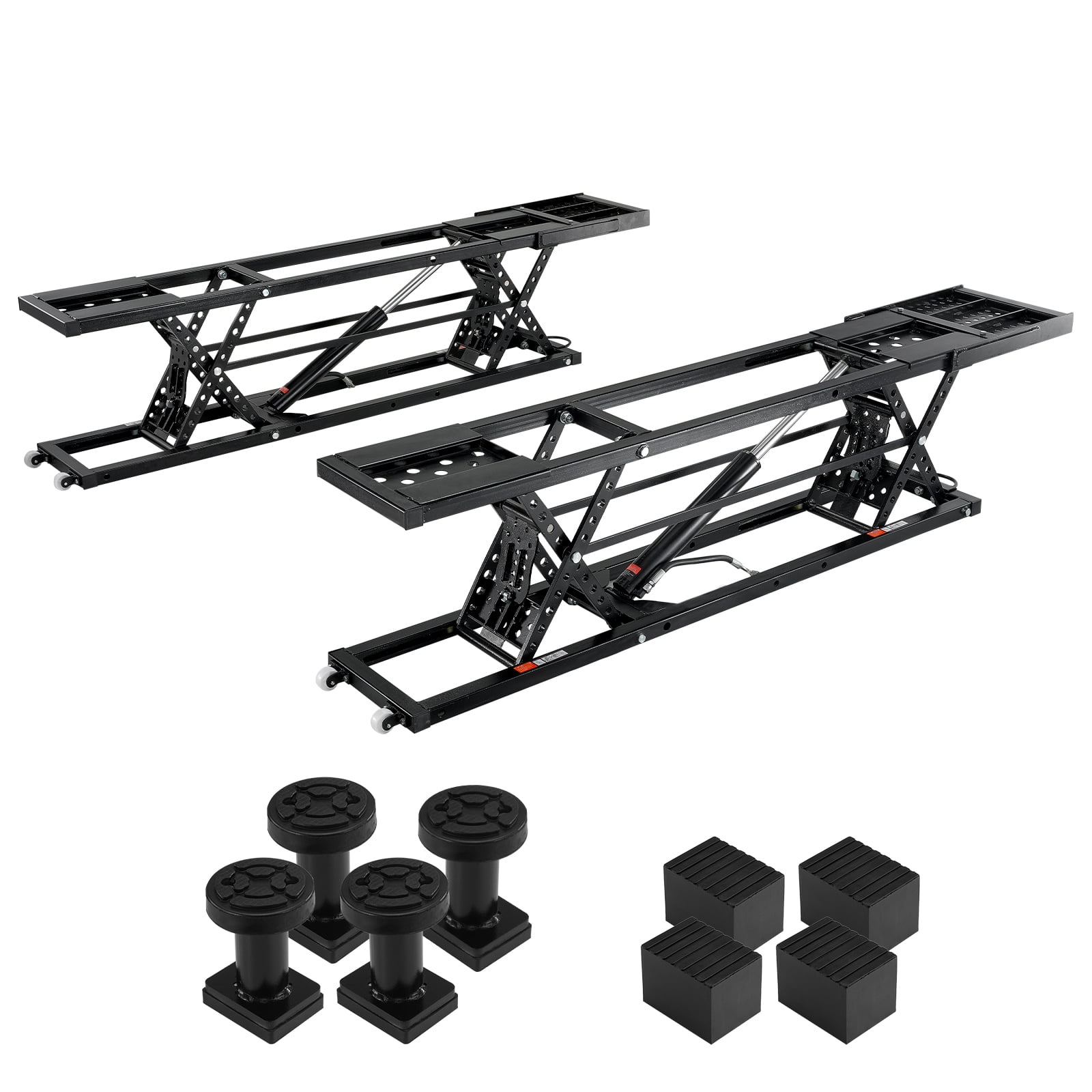KFFKFF Portable Car Lift, 25.6" Max Height, 5,000 LBS Capacity, Heavy-Duty Steel Construction Truck Lift with 11" Extended-Length Plates, 120V Power Unit
