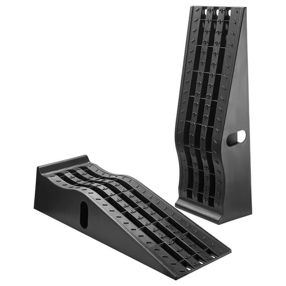 KFFKFF Portable Car Ramps, Set of 2 with 13,000 lbs Load Capacity, 6.1-Inch Lift Height, Durable Ramps for Vehicle Maintenance, Ideal for Trucks, SUVs, and Home Garage Repairs, Black