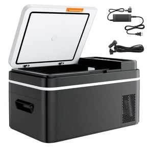 KFFKFF Portable Car Refrigerator, DC 12/24V AC100-240V Compressor Cooler, -4F to 68F Fridge with APP Control, 23 QT Freezer for RVs, Campsites, Boats, Camping, Fishing, 45W Electric Cooler
