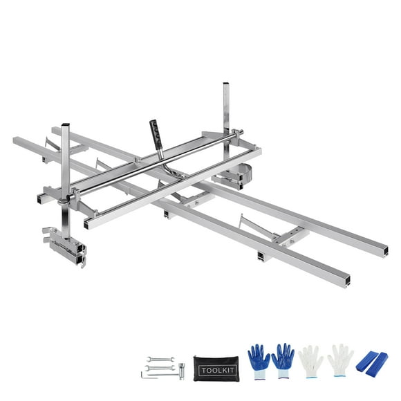 KFFKFF Portable Chainsaw Mill and Rail Guide System, Adjustable Sawmill for 14"-36" Guide Bars, 9ft Aluminum Rail for Precise Wood Planking and Cutting