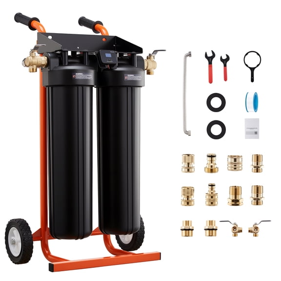 KFFKFF Portable Deionized Water System for Car Washing, Includes 2 x 4L DI Resin, Bypass Valve & TDS Meter, Spot-Free Water Filter for Cars, RVs, and Windows