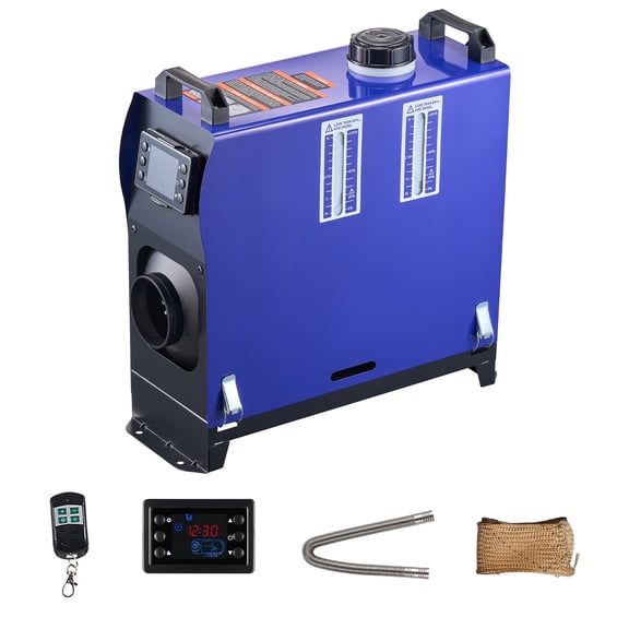 KFFKFF Portable Diesel Air Heater, 8KW, DC 12V/24V, Integrated Unit with Remote Control and LCD Display, Efficient Heating and Quiet Operation, 1.3 Gal Fuel Tank for Cars, Vans, RVs, Campers