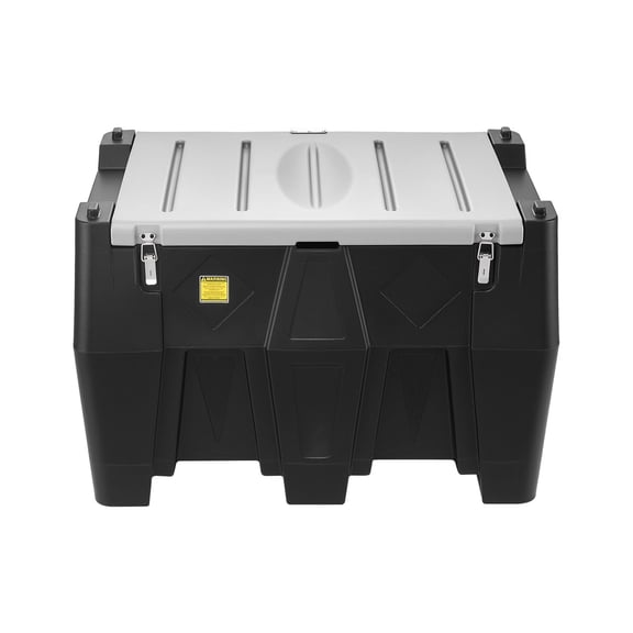 KFFKFF Portable Diesel Tank, 128-Gallon Capacity with 10 GPM Flow Rate, Fuel Tank Equipped with 12V Electric Pump and 13.1ft Rubber Hose, Durable PE Construction for Convenient Fuel Transport, Black