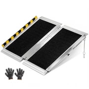 KFFKFF Portable Folding Wheelchair Ramp, 2FT, Non-Slip Aluminum Handicap Ramp with 800 lbs Capacity, Ideal for Home Steps, Stairs, Entryways, Thresholds, Doorways, Scooters, and Curbs