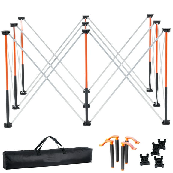 KFFKFF Portable Folding Workstand, 4.16 x 2.18 ft Collapsible Bench, 2500 lbs Load Capacity, Foldable Design with Storage Bag, Table Top Not Included, Ideal for Garage, Workshop, and Outdoor Use