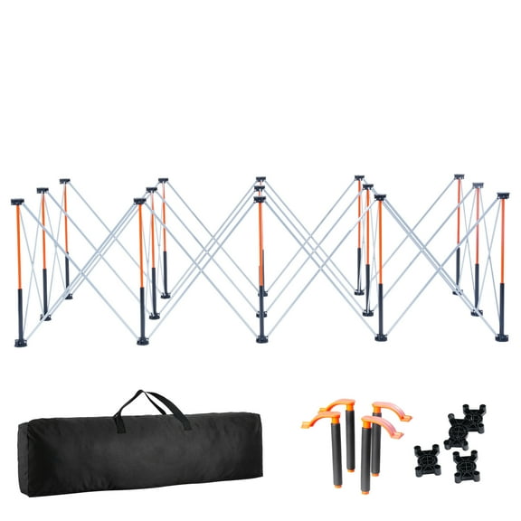 KFFKFF Portable Folding Workstand, 8.02 x 4.12 ft Collapsible Bench, 6000 lbs Load Capacity, Foldable Design with Storage Bag, Table Top Not Included, Ideal for Garage, Workshop, and Outdoor Use